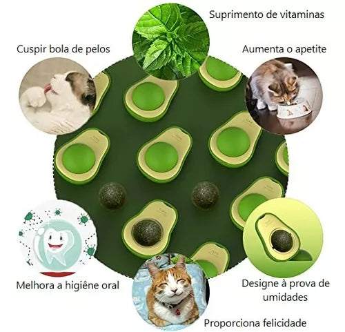 Abacatinho com Catnip de Brinquedo para Gatos  Erva Gato Natural